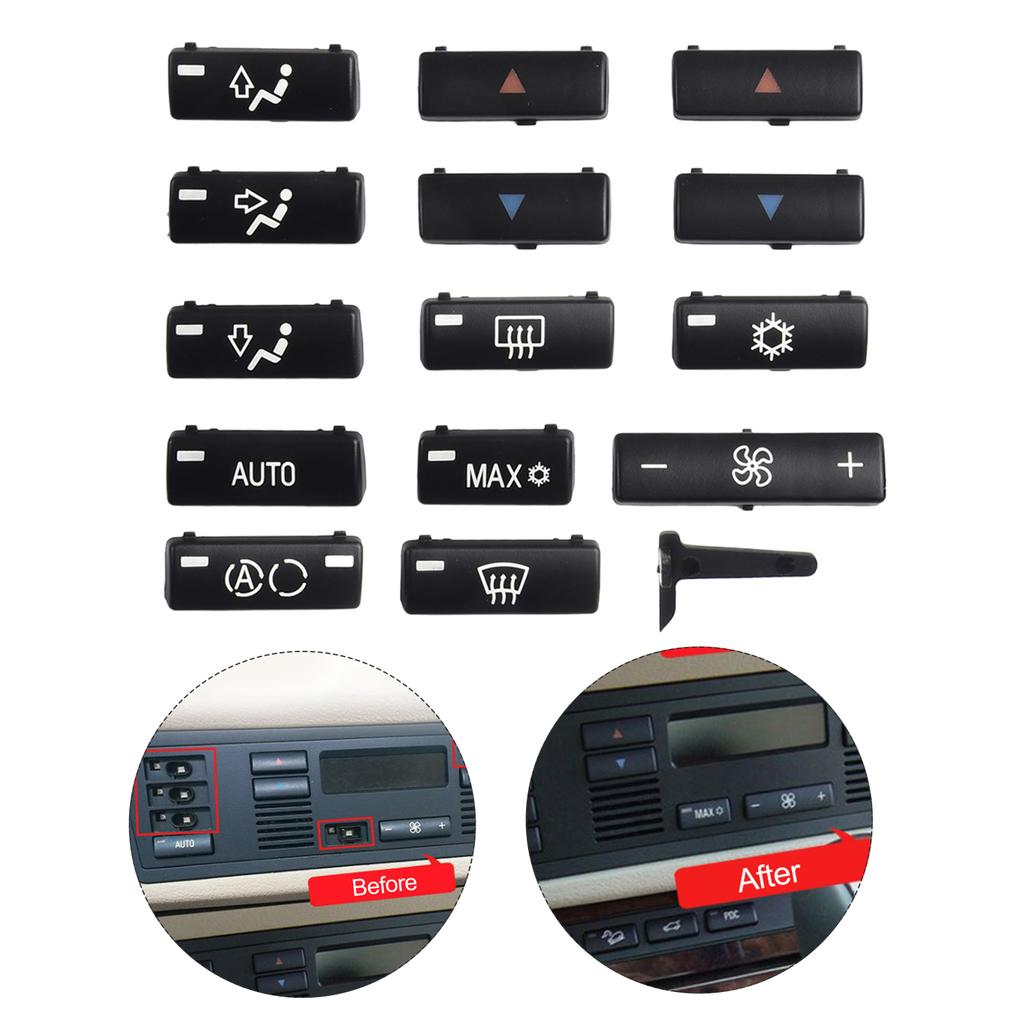Brand New Switch Buttons Car Climate A C Control Panel Control Cover A/Condition Key Cap For BMW 5 Series E39 96-02