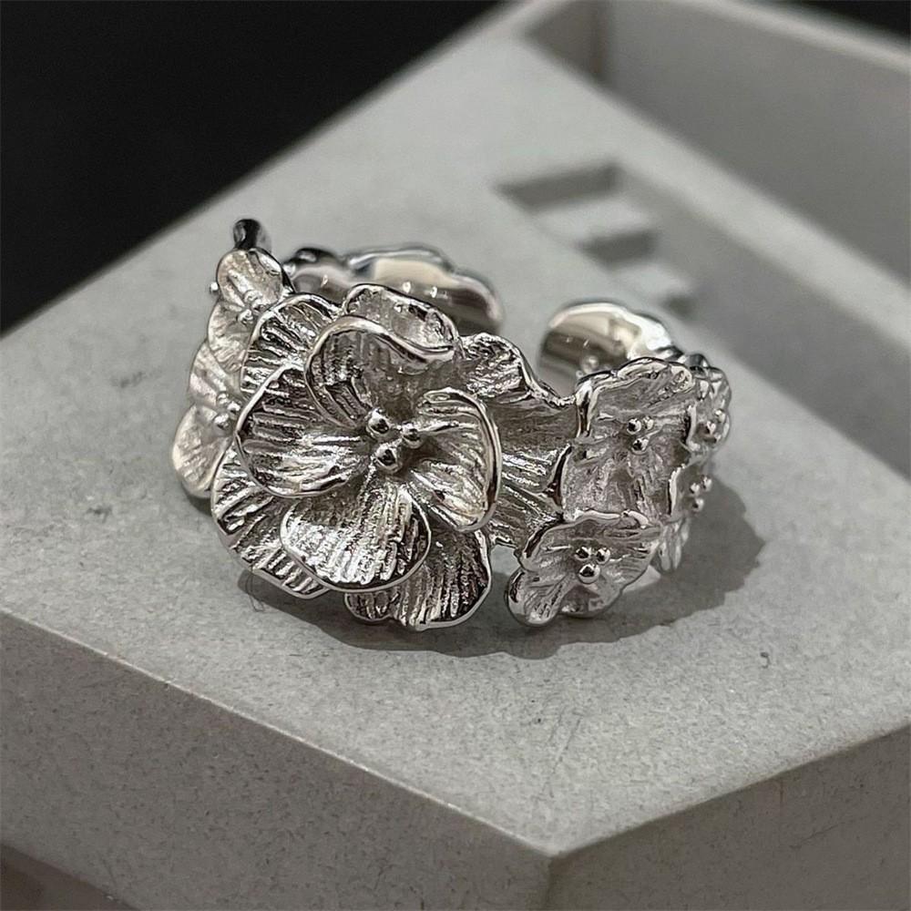 Retro S ring does not fade, light luxury index finger ring, open ring.