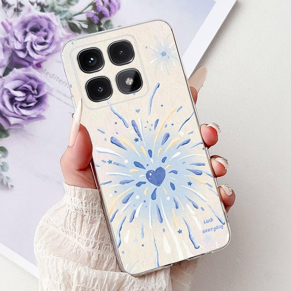 Clear For Xiaomi 14T Case Cover Luxury Cute Cat Fashion Flowers Funny Cool Painted Soft Phone Case 2406APNFAG