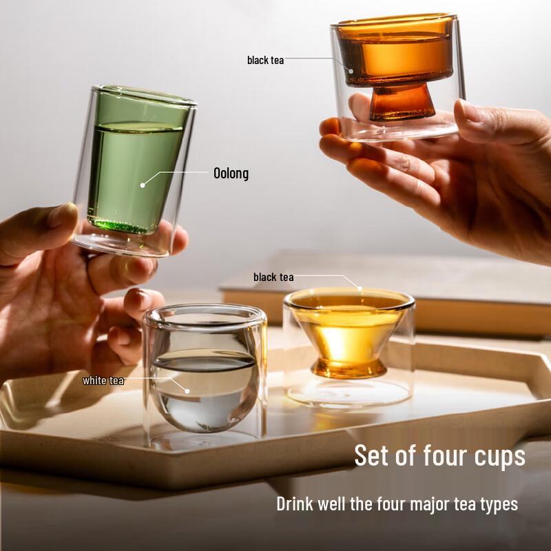 ONYLM Glazed High Borosilicate Glass Teacup Gift Set