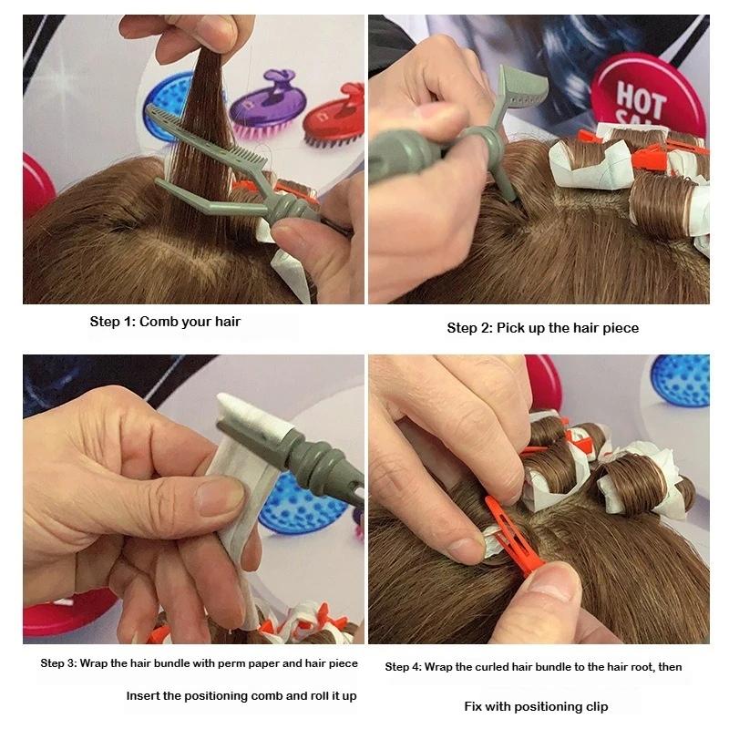 3 pc/Set New Positioning Perm Texture Combs For Barber Shop Professional Women Girls Hairdressing DIY Hair Curling Positioning