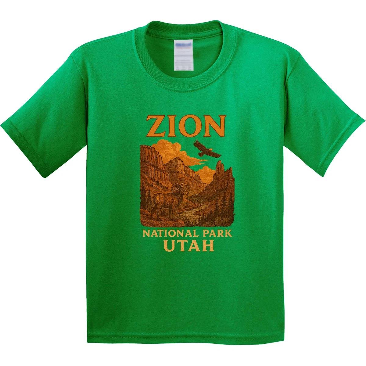 

Inktastic Zion National Park Utah Vintage Landscape Art Youth T-Shirt Wildlife 150