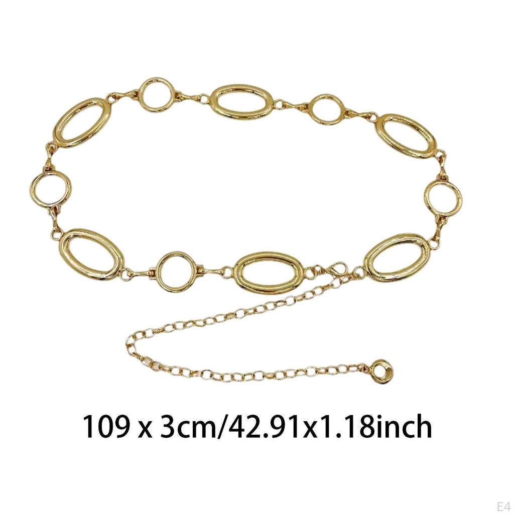 Women Waist Chain Waistband Metal Decorative Belly Casual Body Jewelry Silver