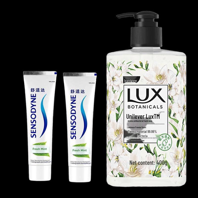 Набор: Гель для мытья рук Lux Freesia и Зубная паста Sensodyne Fresh Mint