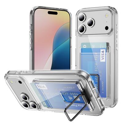 Apple 17pro mobiltelefon tok kártyatartó 2 az 1-ben többfunkciós Ins átlátszó Apple mobiltelefon tokhoz