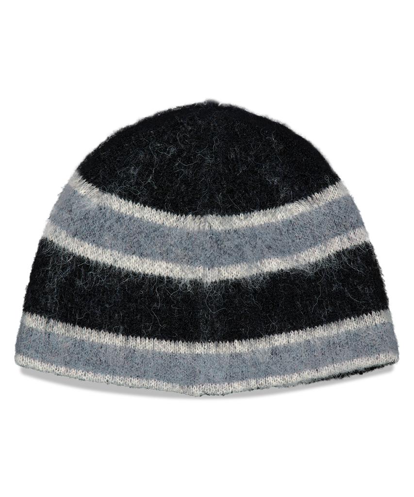MAHAGRID Hairy Stripe Beanie Black(Mg2Ffmab36A)