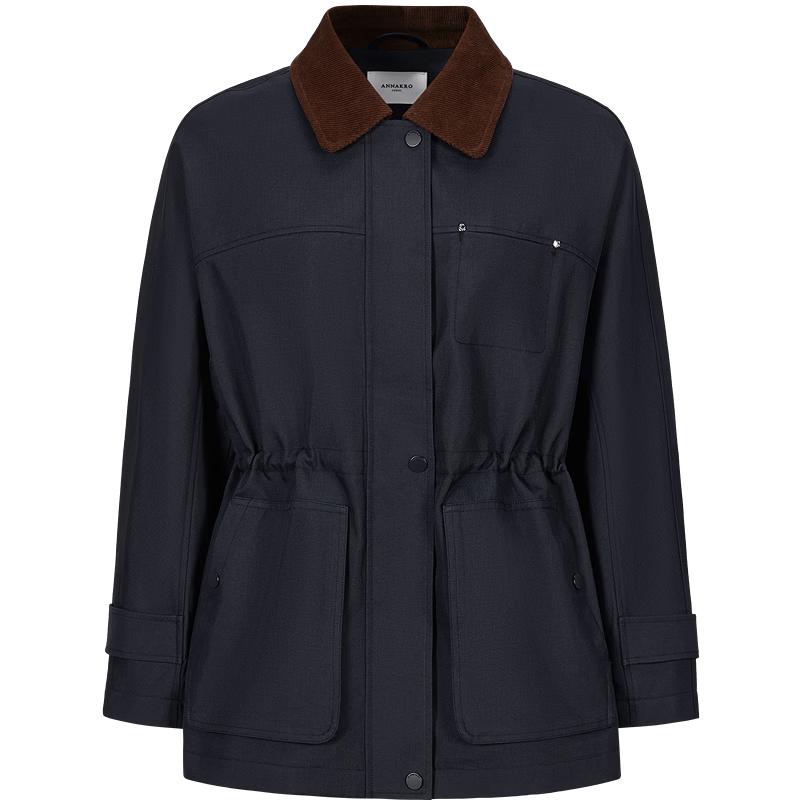 Jiu Zi Anna Kou Barn Style Lapel Waist Trench Coat