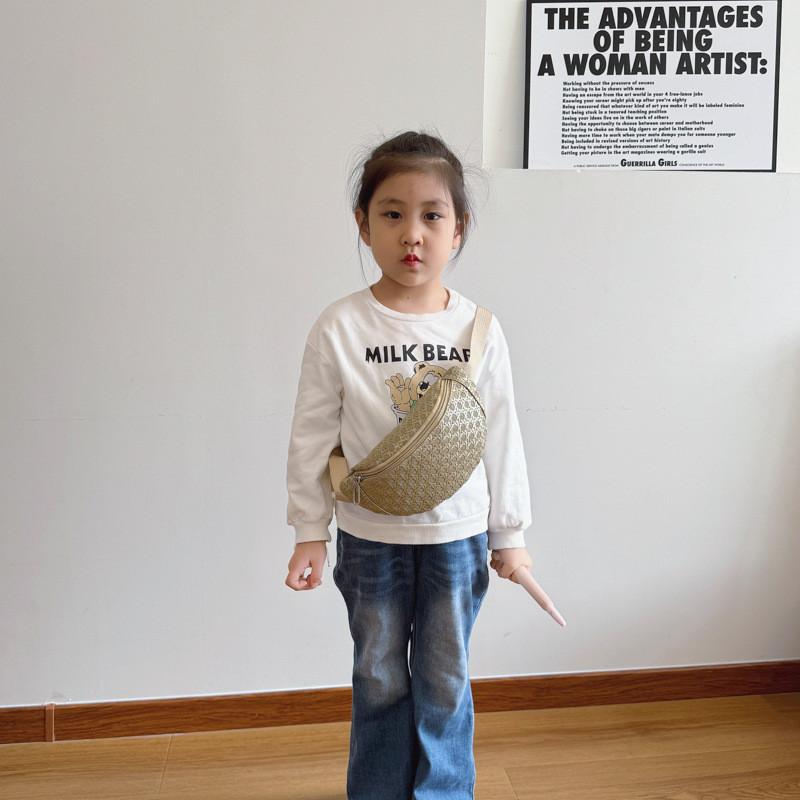 Color Retro Solid Fashionable Vintage Children Waist Pack Days Kindergarten