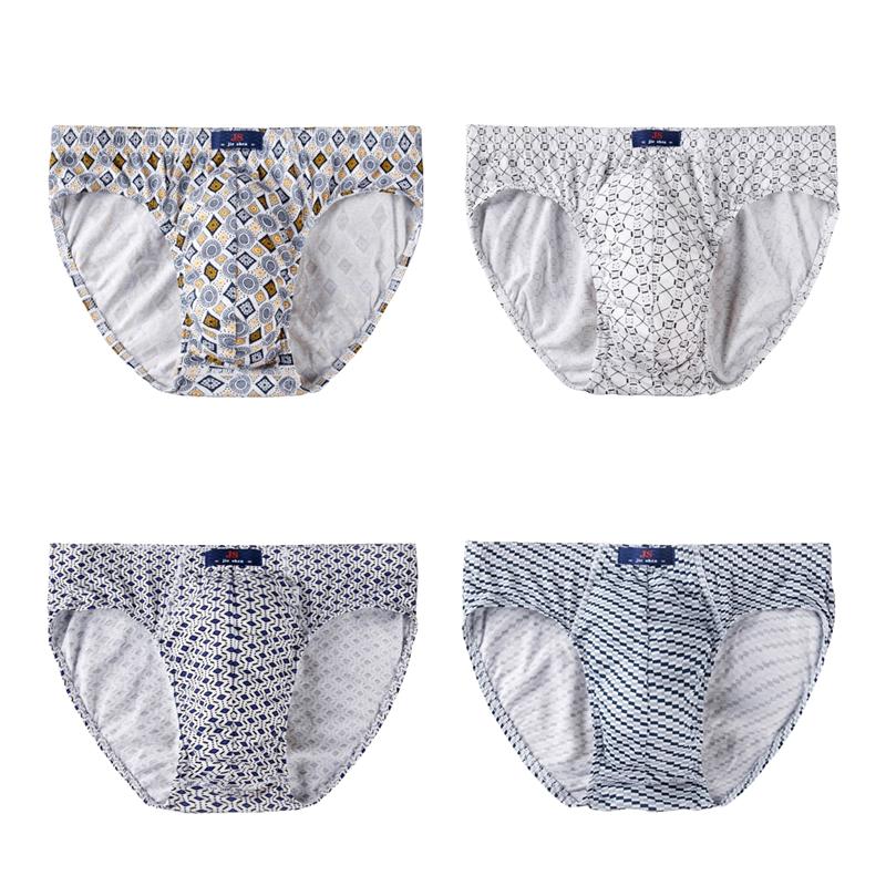 4 kusy pánských bavlněných kalhotek Pohodlné spodní prádlo Středně vysoké slipy Potisk Spodky Chlapecké Prodyšné kalhotky L XL 2XL 3XL 4XL 5XL