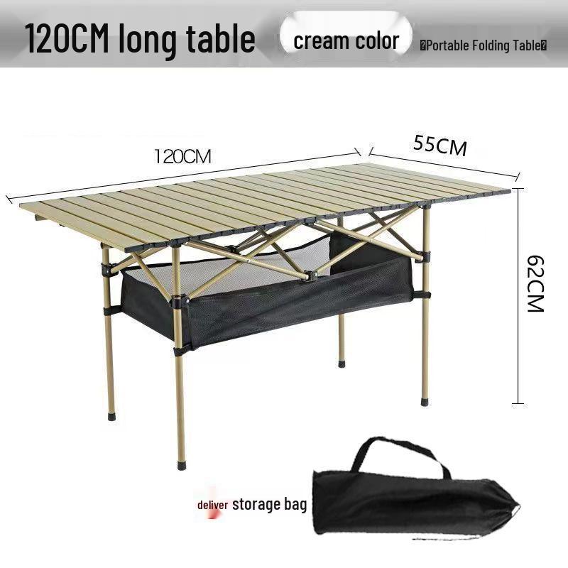 Durable Portable Metal Folding Camping Table for Outdoor, Night Market, Car-Mounted, and Barbecue Use