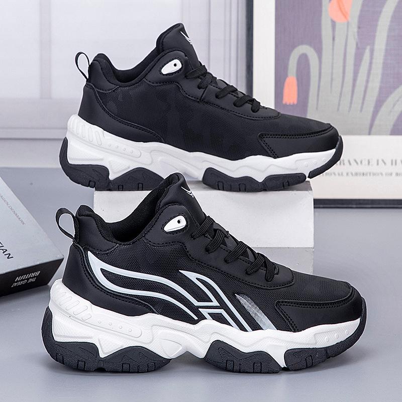 Teen leather fashion dad shoes men's lightweight breathable sports casual shoes spring and autumn new outdoor running shoes