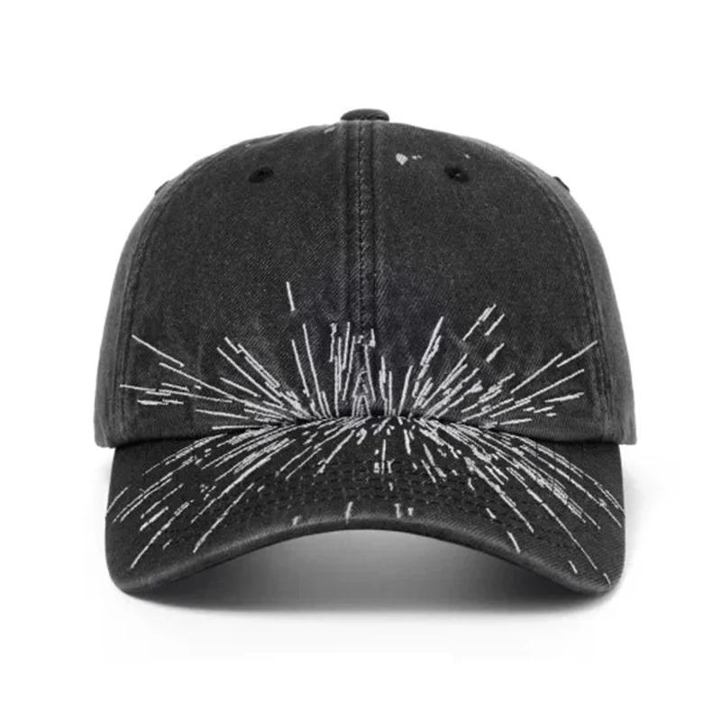 Casquette de baseball brodée Casquette de soleil pour tournée de concert Mode d'extérieur pour hommes et femmes Casquette de baseball Chapeau de concert Broderie Casquette de baseball brodée ba noir