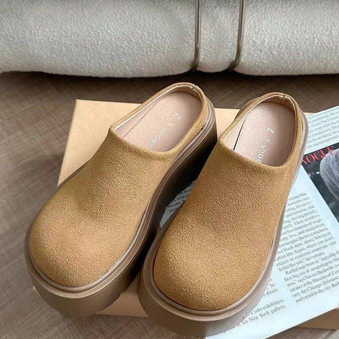 8cm Fashion Thick Heel Flats Women Mules Shoes 2026 New Summer Platform Slippers Women Sandals Slingback Casual Shoes for Women