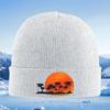 Palm Trees Sun Birds Ocean Sunset Unisex Women Unisex Knitted Hat Beanie Pullover Cap Winter Thermal Warm Christmas Outdoor Cycling