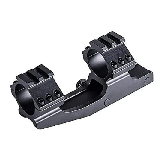 HWZ 1-inch 25.4mm 30mm Scope Mount Solid Black Cantilever Flat Top Dual Ring Adjustable