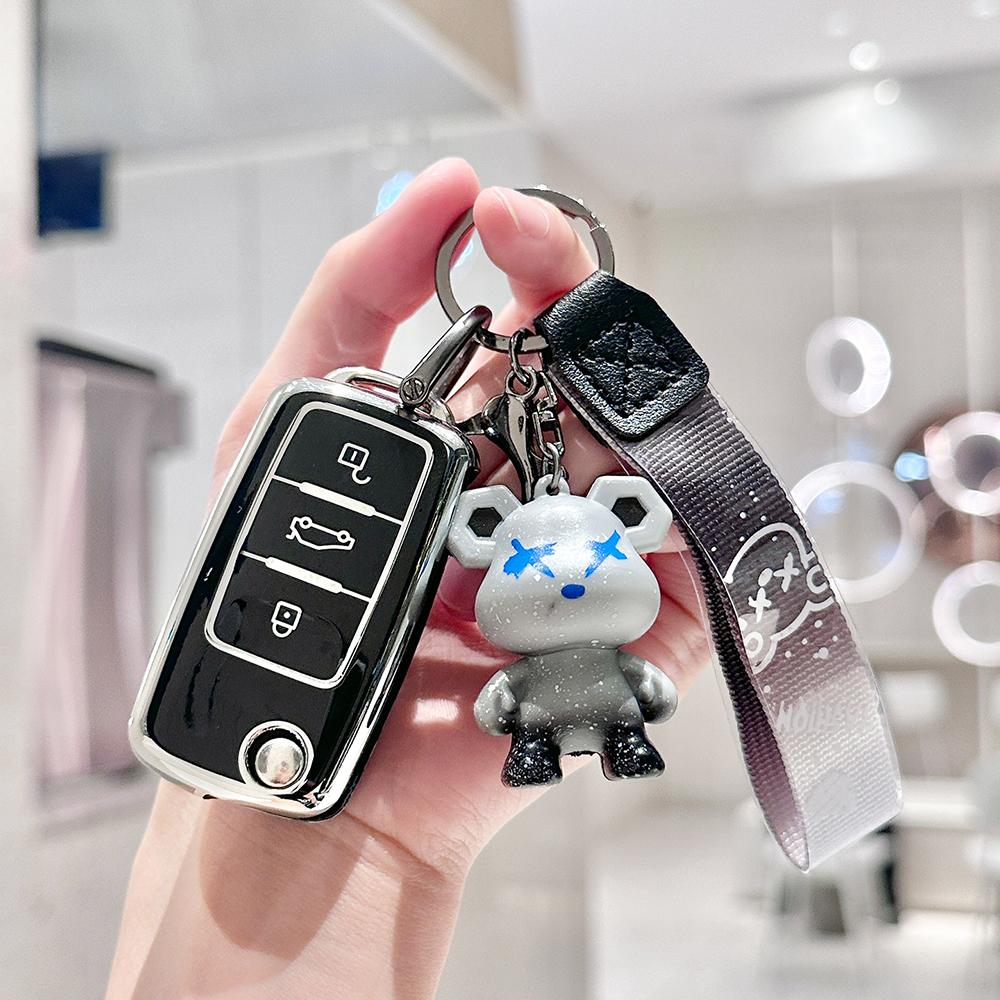 3 Buttons TPU Remote Flip Folding Car Key Shell for VW for Volkswagen MK4 Bora Golf 4 5 6 Passat Polo Bora Touran