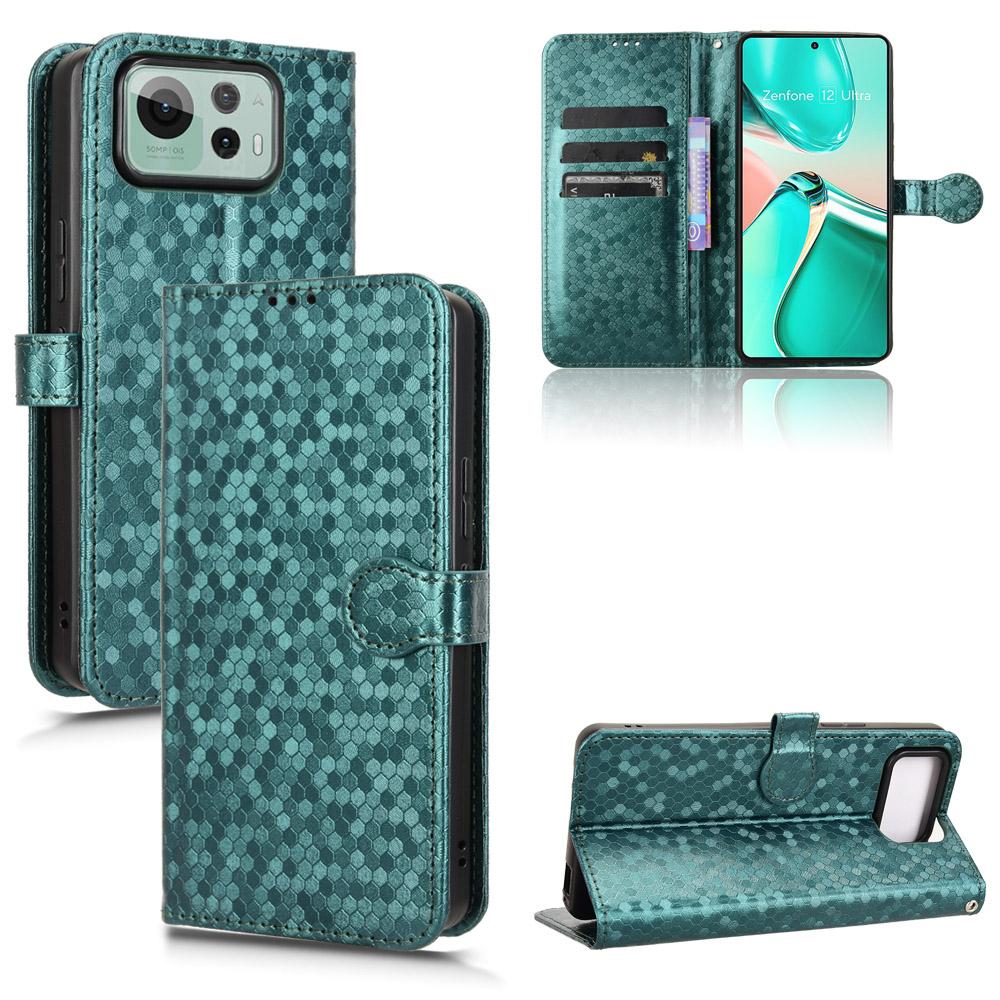 For Asus Zenfone 12 Ultra 5G Wallet Case Dot Pattern Imprint PU Leather Phone Cover