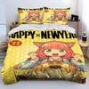 Anime SPY×FAMILY Anya Bedding Set Boys Girls Twin Queen Size Duvet Cover Pillowcase Bed Boys Adult Fashion Home Textileextile