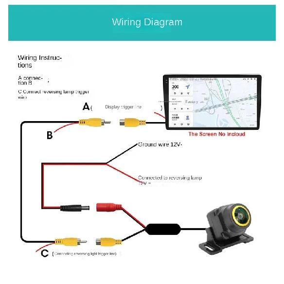 AHD720/1080P dynamic trajectory of car-mounted Phnom Penh reversing camera fisheye HD trajectory of reversing rearview camera.
