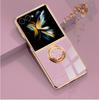 Electroplating Shockproof Phone Case with 360°Ring Holder Kickstand for Samsung Galaxy Z Flip 8 7 FE 6 5 4 3 Flip7 Flip6 Flip8