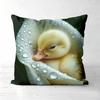 Cute Duckling on Dewy Flower Pattern Cushion Polyester pillowcase, sofa decorative cushion cov Headboard Pillow