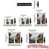 2pcs, 2D FLAT PRINTING Curtains (Without Rod) Seaside Cottage Popular Curtain Polyester Curtains Decorations Outdoor Suitable