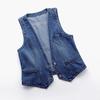 Popular  Denim Vest Female Streetwear V Neck Ladies Vest Summer Large Size Waistcoat Jeans Tops Sleevless Jacket