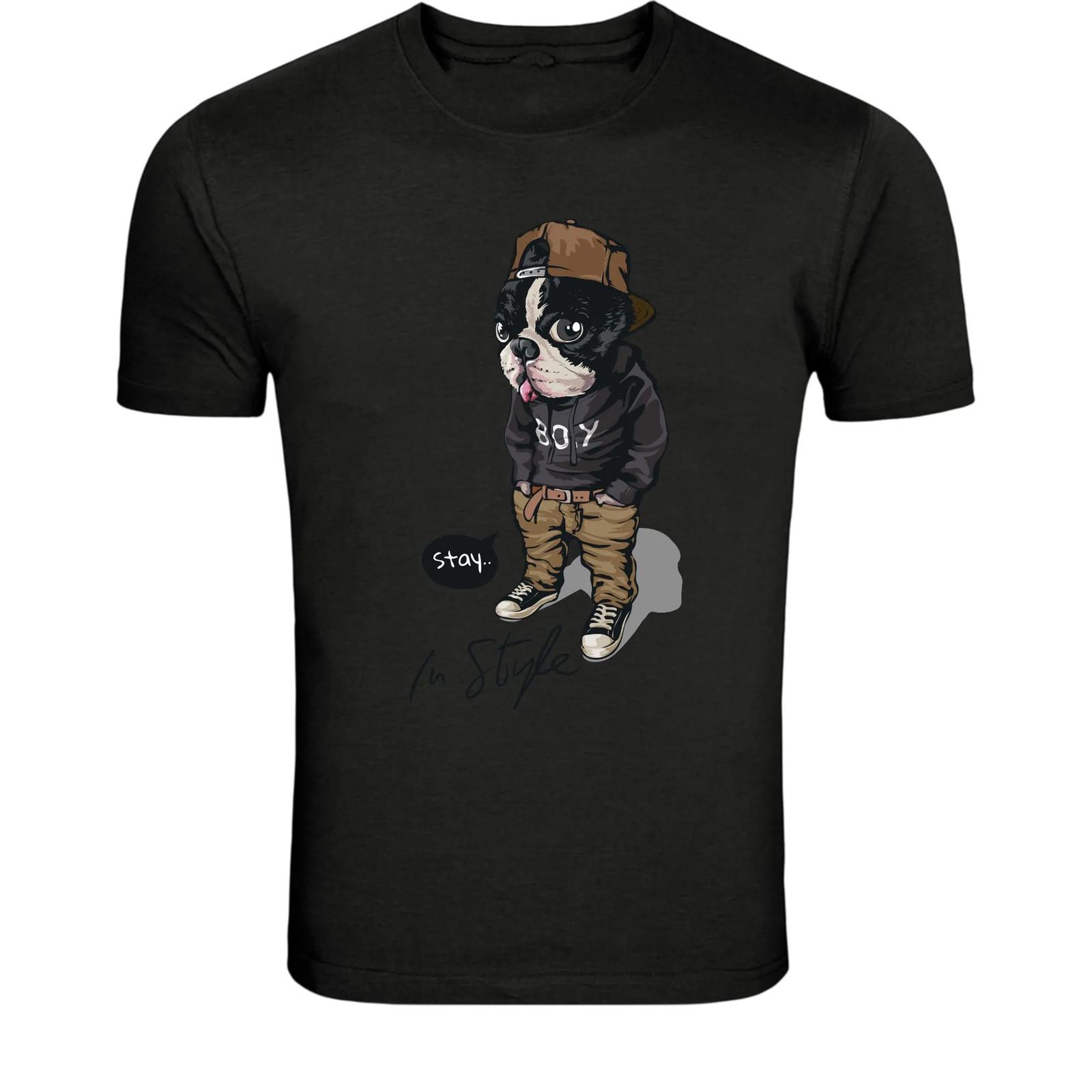 Stay in Style Cool Boston Terrier Dog Streetwear T-Shirt - Funny XL