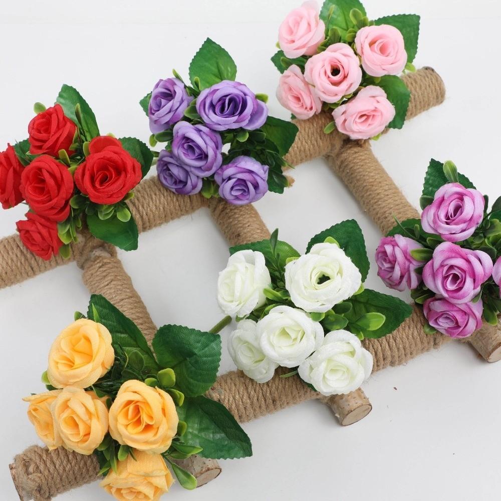 Silk Cloth Artificial Pansy Flowers Dyed Edged Flower Bouquet Simulation Flowers  Photography Props