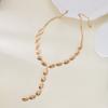 Dainty Irregular Sequin Y-shaped Long Necklace for Women Unique Gold Color Sweater Chain Wedding Banquet Party Body Jewelry Gift