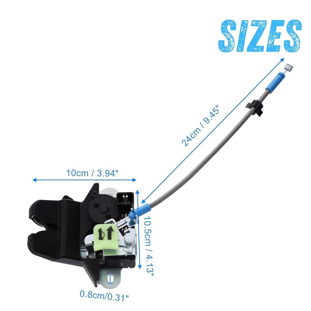 Trunk Latch Lock Actuator 81230-C1010 Compatible with Hyundai Sonata 2015 2016 2017, Rear Tailgate Door Lock Motor with Cable Rod, 3-Pin Connector,