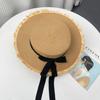 French Flat Straw Hat for Women's Spring and Summer Seaside Vacation Beach Hat Sun Shading and UV Protection Large Eave Basin Hat
