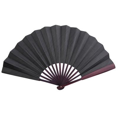 Éventail pliant de 10 pouces Décoration de mariage Cadeau de danse Éventail en papier artisanal (Noir)
