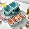 Silicone Food Storage Container with Lid Reusable Freezer Lunch Box Tray Divided Meal Prep Container for Kitchen