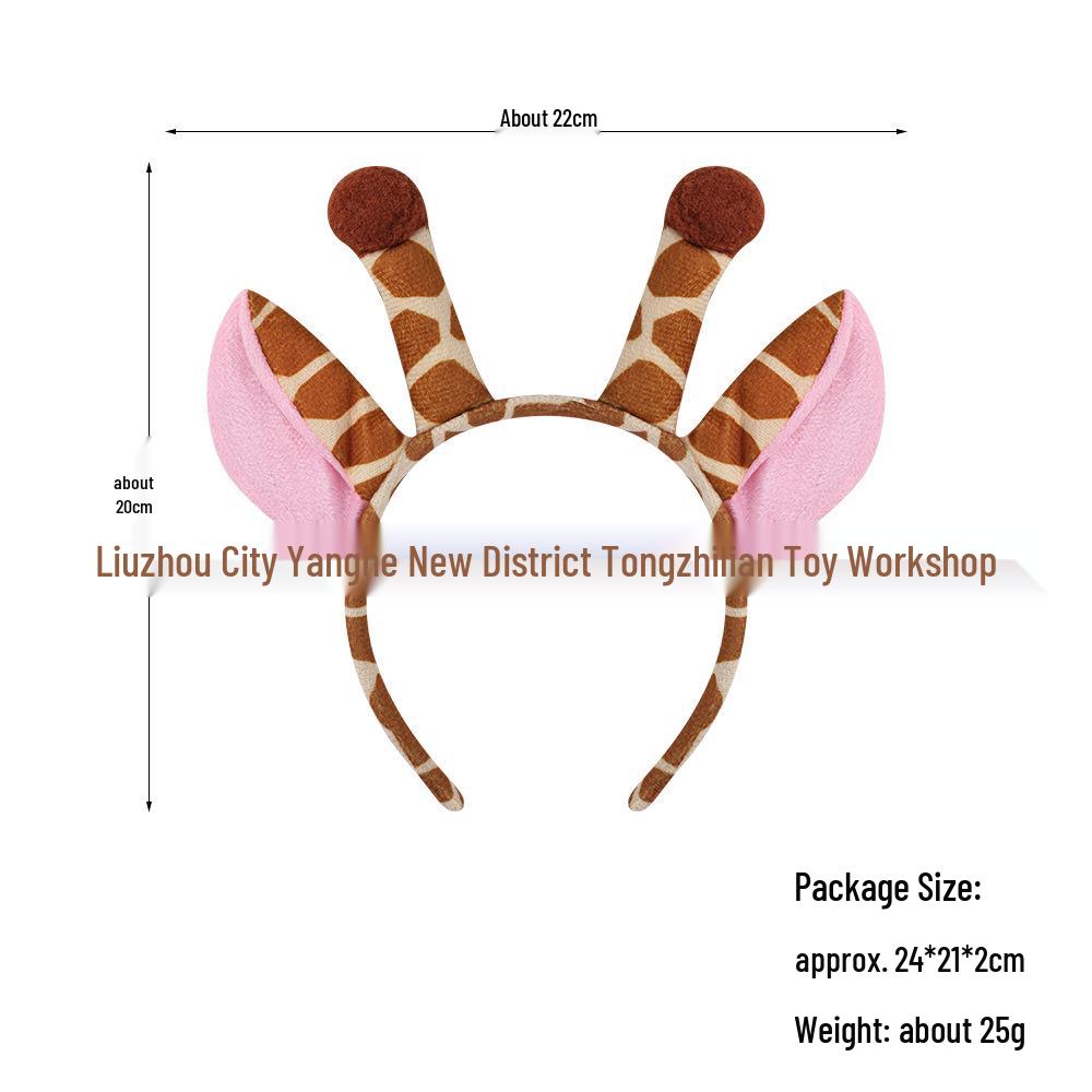 Halloween Animal Headband: Giraffe & Deer Antlers Costume Prop Hair Clip