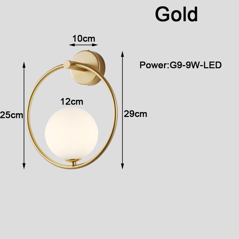 Minimalist Indoor LED Wall Lamps with Glass Bulb for Bedroom Bedside Nordic 9W  LED Wall Lights Wall Sconce for Living Room Home