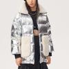 Fila Fusion Printed Logo Spliced Warm Puffer Jacket Women outerwear Ukarala-Silver T11W146901F-IV
