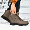 Winter Snow Boots Men Plush Lace-up Warm Anti-slip Shock-absorbing High-top Casual Shoes Men Soft Comfortable Hiking Shoes Men