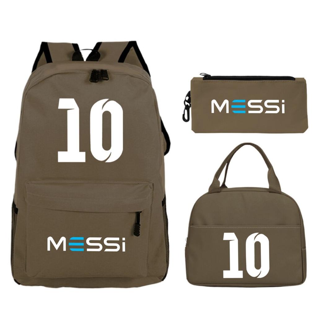 Football Star Peripheral Printed Backpack, Primary And Secondary School Children'S Three-Piece Simple Schoolbag