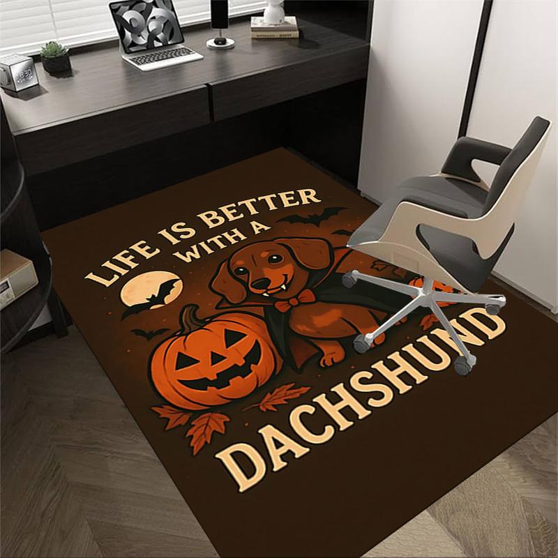 

1pc Halloween Dachshund Carpet, Office Rug Outdoor Mat Home Decor Area Carpet Festival 60cm by 90cm