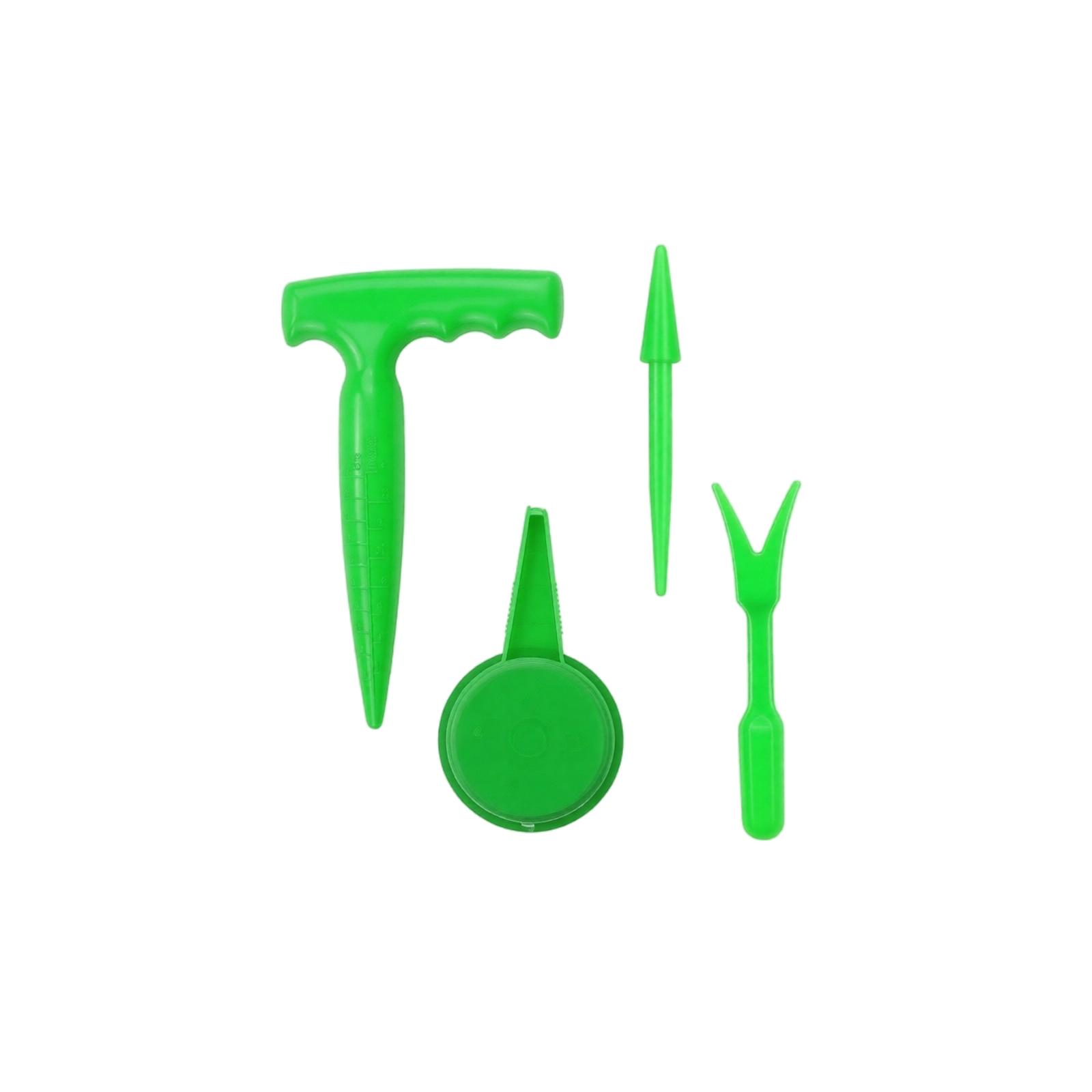 

Garden Tool Set 4 Pieces Includes Seedling Transplanter Dibber Hole Maker and Planting Tool for Gardening Tasks One Size зелёный