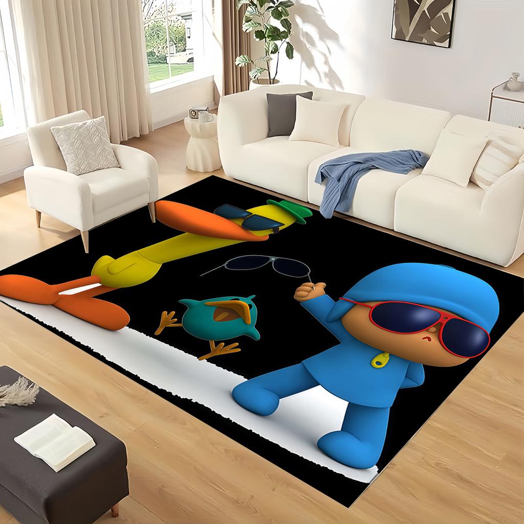 3D Fun P-Pocoyo Elly Pato Cartoon Carpet Rug for Home Living Room Bedroom Sofa Doormat Decor,kids Play Non-slip Floor Mat Gift