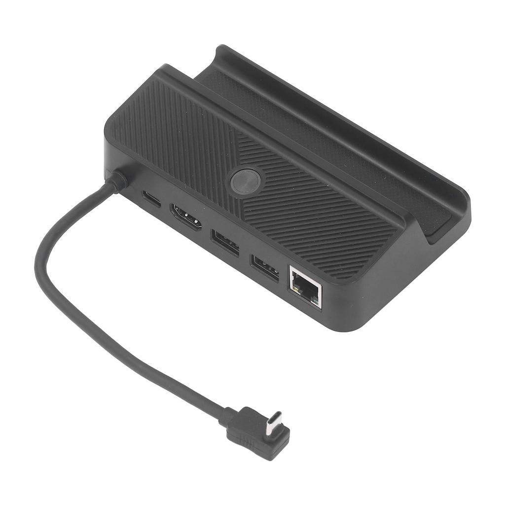 Estación de Acoplamiento Negra 6 en 1 Base de Carga Hub LED RGB Estación de Acoplamiento para Steam Deck RGB