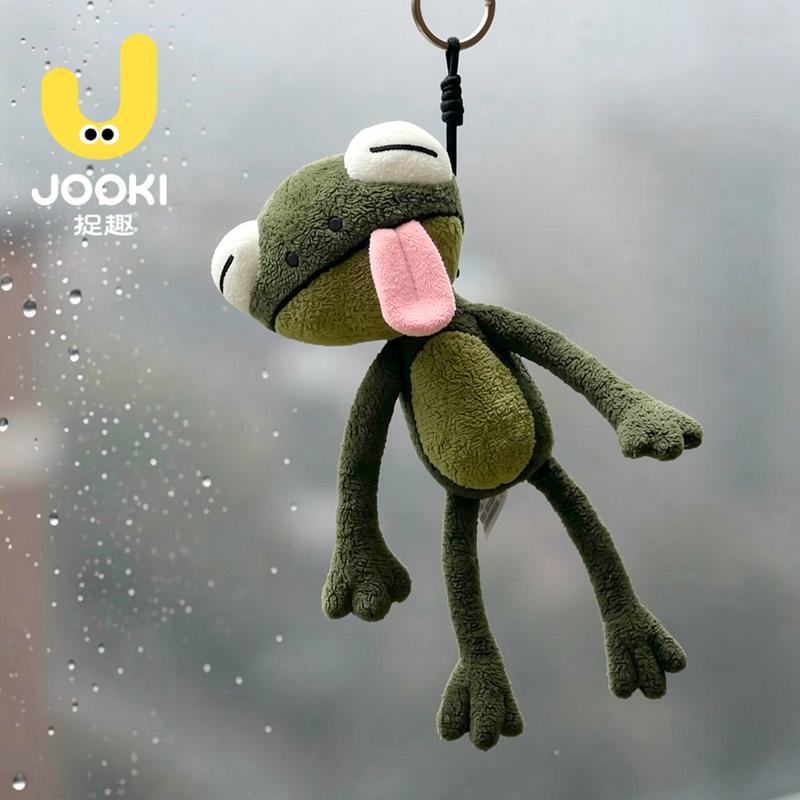 23cm Groene Vreemde Kikker Dieren Pluche Speelgoed Uitstekende Tong Zachte Dieren Poppen Tas Sleutelhanger Verjaardagscadeau Feestdecoratie Voor Baby about 20cm