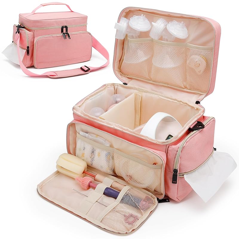 Breast Pump Bag Fit for Spectra S1 and S2, Pumping Bag with Waterproof Mat for Pump Accessories, Portable Pump Carrying Case for Work, Travel and