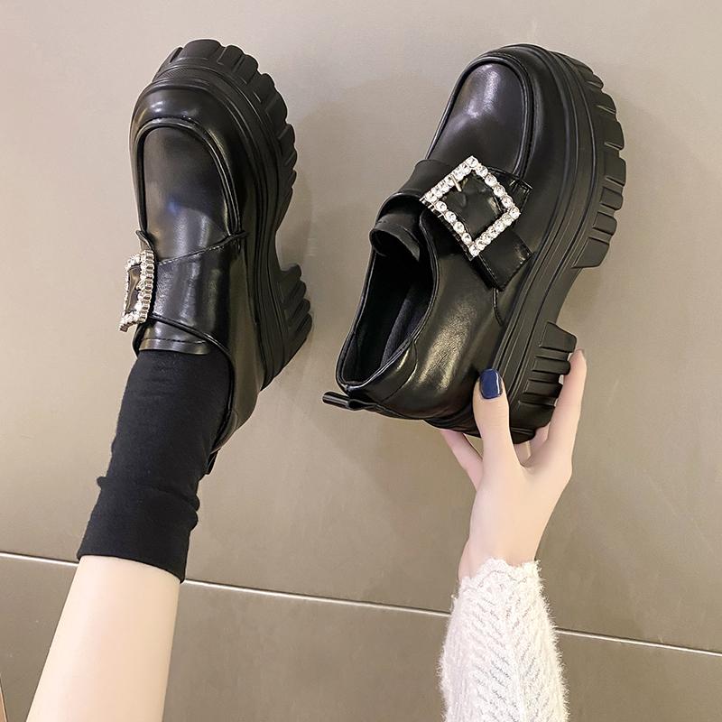 Fashion 10CM High Platform Women Sneakers Autumn Thick Sole Casual Dad Shoes Walking Chunky Shoes Woman Leather Sneakers Zapatos Mujer