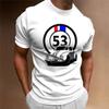 Men's 3D Printed Novelty T-Shirt - Casual Round Neck, Short Sleeve, Polyester, Machine Washable - Unique Plaid Design