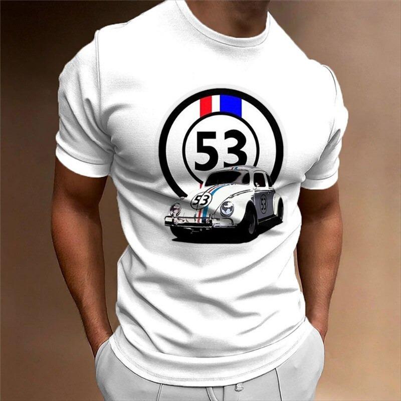 Men's 3D Printed Novelty T-Shirt - Casual Round Neck, Short Sleeve, Polyester, Machine Washable - Unique Plaid Design