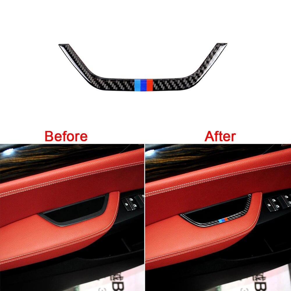 For BMW X3 F25 X4 F26 2011-17 Intérieur Carbon Fiber Auto Door Inner Handle Storage Box Frame Cover Trim