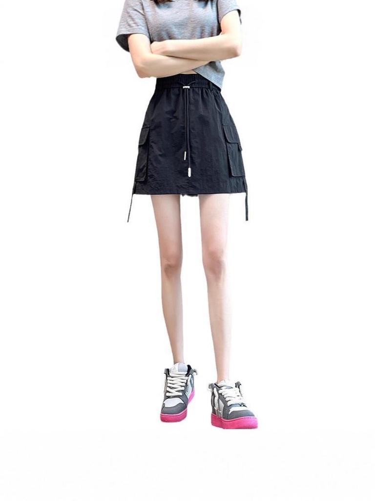 Korean-Style Women's Ultra-Thin Loose Mid-Length Wide-Leg Summer Skirt Shorts
